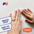 Permastik Adhesive Mug Hooks 10 Pack - White, No-Drill Cupboard Hooks
