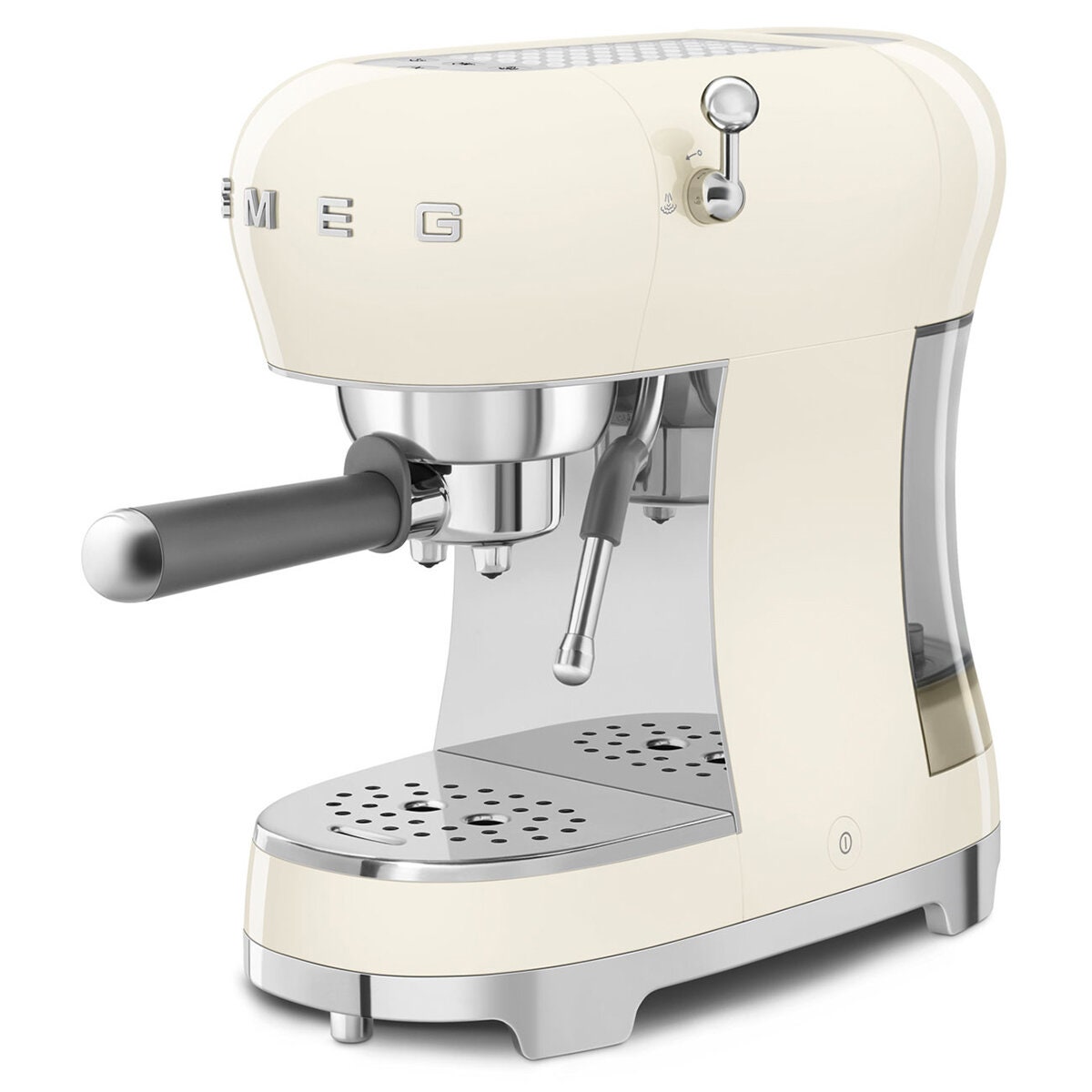 Smeg 50s Style Espresso Coffee Machine - 15 Bar, ThermoBlock, Steam Wand, Cream - ECF02CRAU