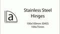 Austyle 100 x 125 x 3mm 304 Stainless Steel Broad Butt Fixed Pin Hinge