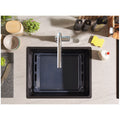Franke Maris 520mm topmount granite sink - Matte Black, extension drainer included - MRG610-52MBFPC