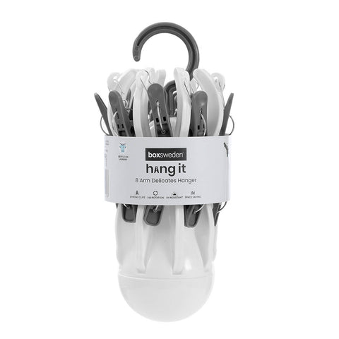 Boxsweden Delicates Clothes Hanger - 16 Peg White PP Sock & Underwear Dryer