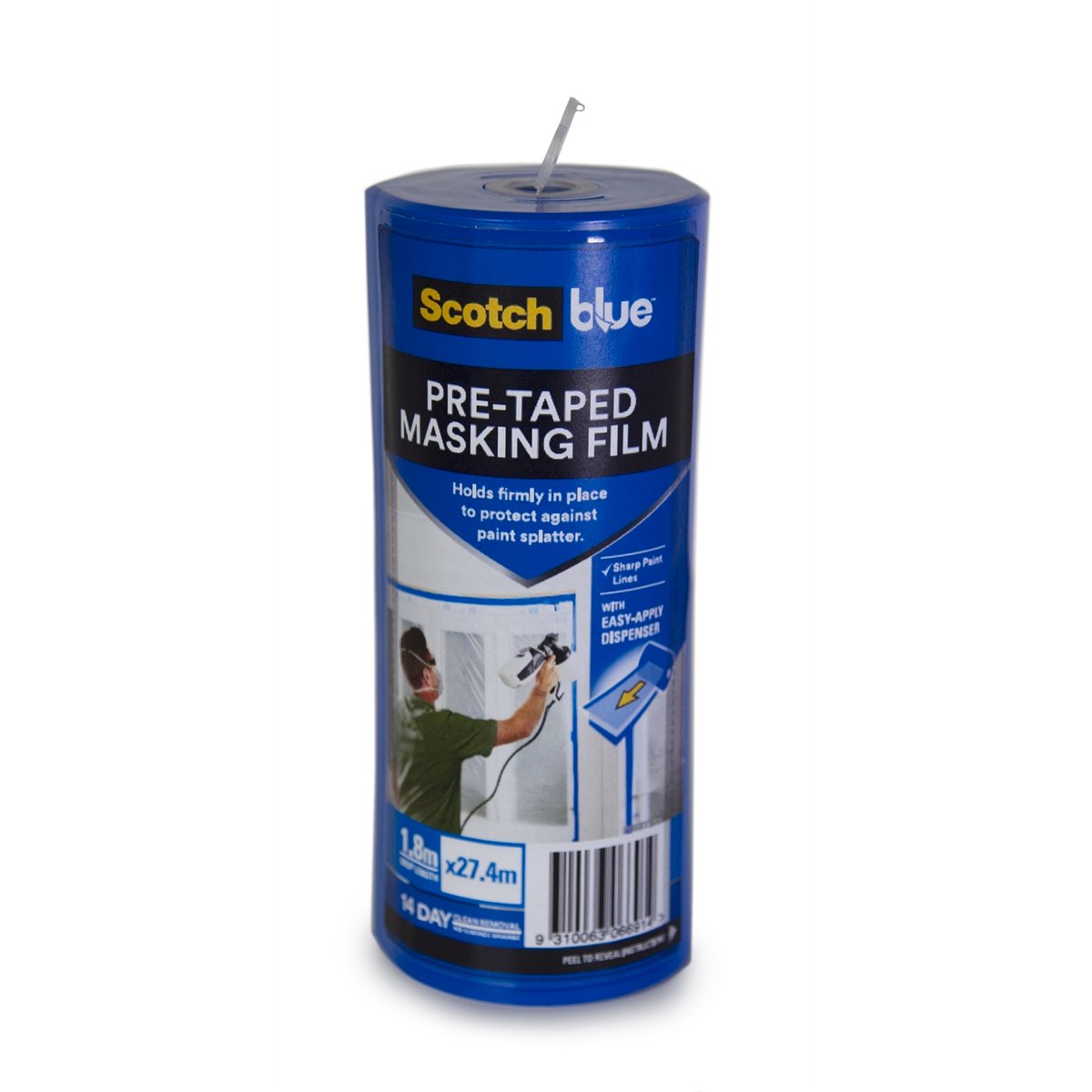 Scotchblue Pretaped Masking Film 1 8 x 27 4m Plastic Lightweight Protection - SuperSaverAU - view 1