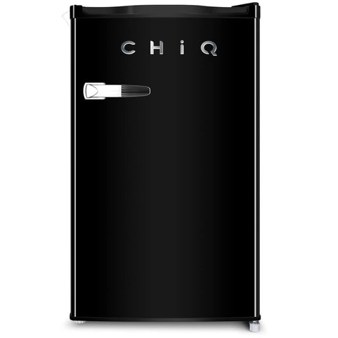 CHiQ 125L retro bar fridge - Black cabinet, reversible door, 3.5 star energy rating - CRSR125DB