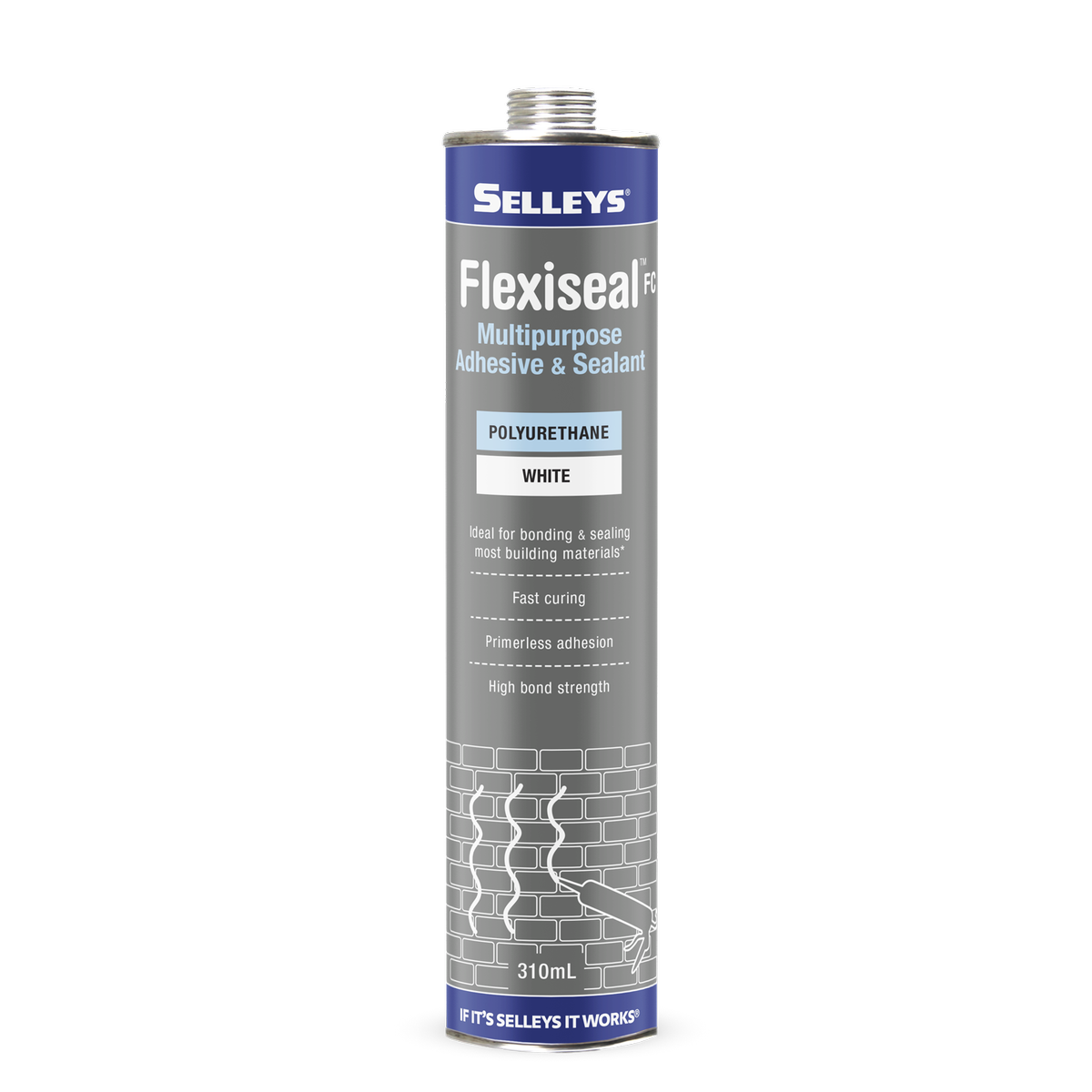 Selleys Flexiseal FC Polyurethane Sealant Adhesive 310ml White - SuperSaverAU - view 1