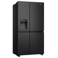 Hisense 632L PureFlat Side by Side Fridge - Black Steel, Non-Plumbed Water and Ice Dispenser - HRSBS633BW