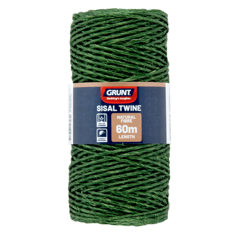 Grunt 60m Dark Green Sisal Twine, Natural Fibre, Weather Resistant
