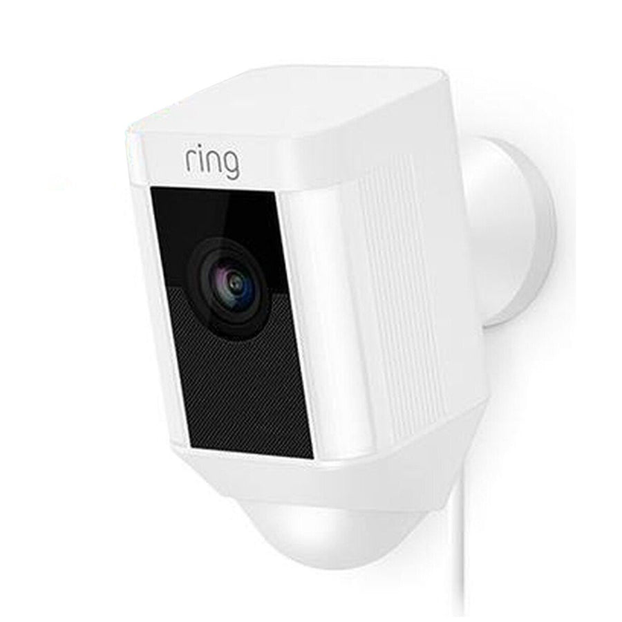 Ring Spotlight Wired Camera - plug-in 1080p HD security camera, LED spotlights, siren, white - 8SH1P7-WAU0
