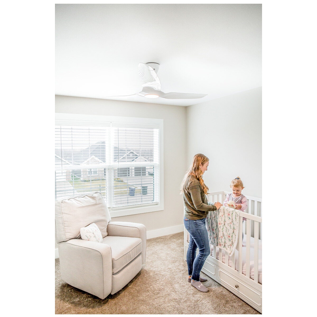 Big Ass Fans Haiku L 44 Inch Ceiling Fan - White, LED, 7 Speeds, 128mm Drop Tube - HAIKUL-W-44-128MM