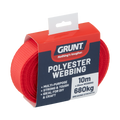 Grunt 25mm x 10m Red Polyester Poly Webbing