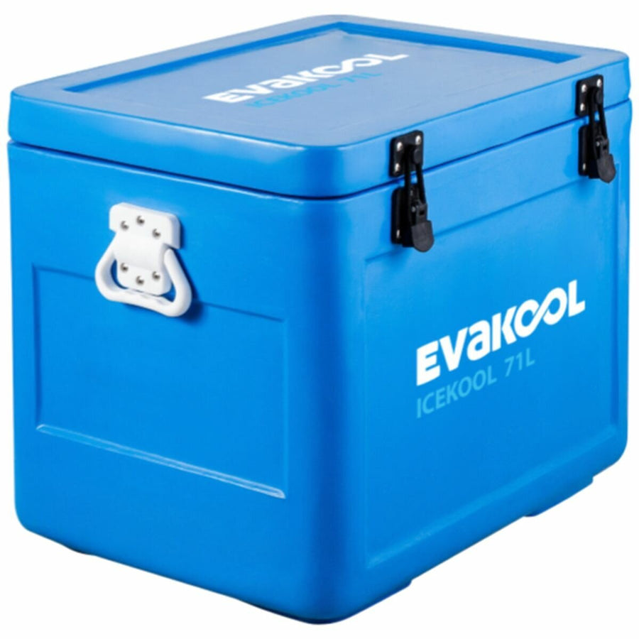 EvaKool 71L IceKool Polyethylene Icebox - Blue, Roto-Moulded Cabinet, Drainage Bung - IK071