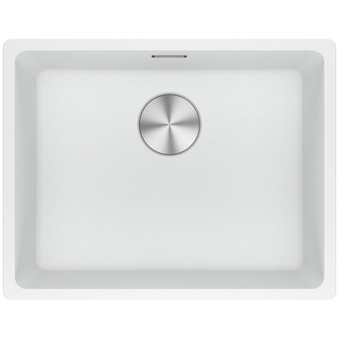 Franke 553mm Wide Single Bowl Undermount Sink - Polar White Granite - Extension Drainer - MRG110-52PW-FPC