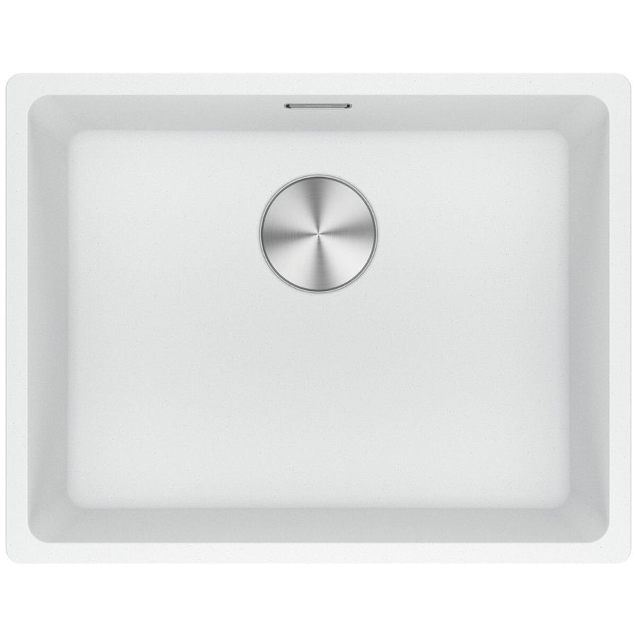 Franke 553mm Wide Single Bowl Undermount Sink - Polar White Granite - Extension Drainer - MRG110-52PW-FPC
