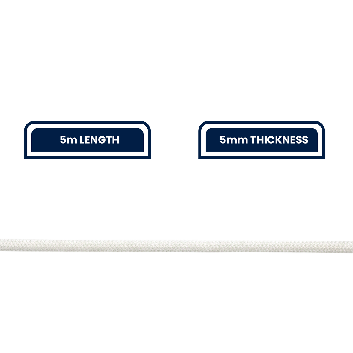 Grunt 5mm x 5m White Nylon Starter Cord 450kg Break Strength