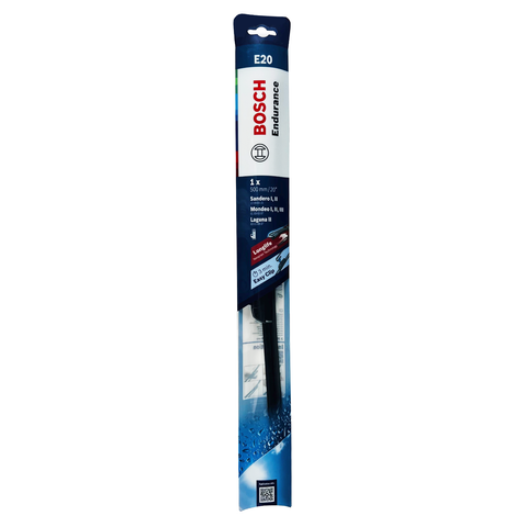 Bosch E20 20" 500mm Flat Endurance Wiper Blade, Hook Type Adapter