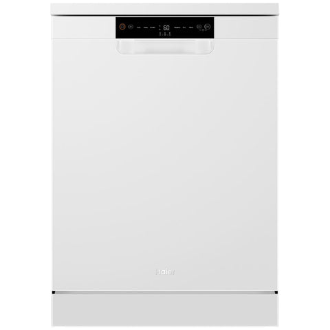 Haier 60cm 300 Series Freestanding Dishwasher - 13 Place Settings - White - Auto Wash Sensing - HDW13F0W1