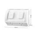 DETA Rhodium Plated Double Outdoor Powerpoint, 250V 10A, White Polycarbonate, IP54
