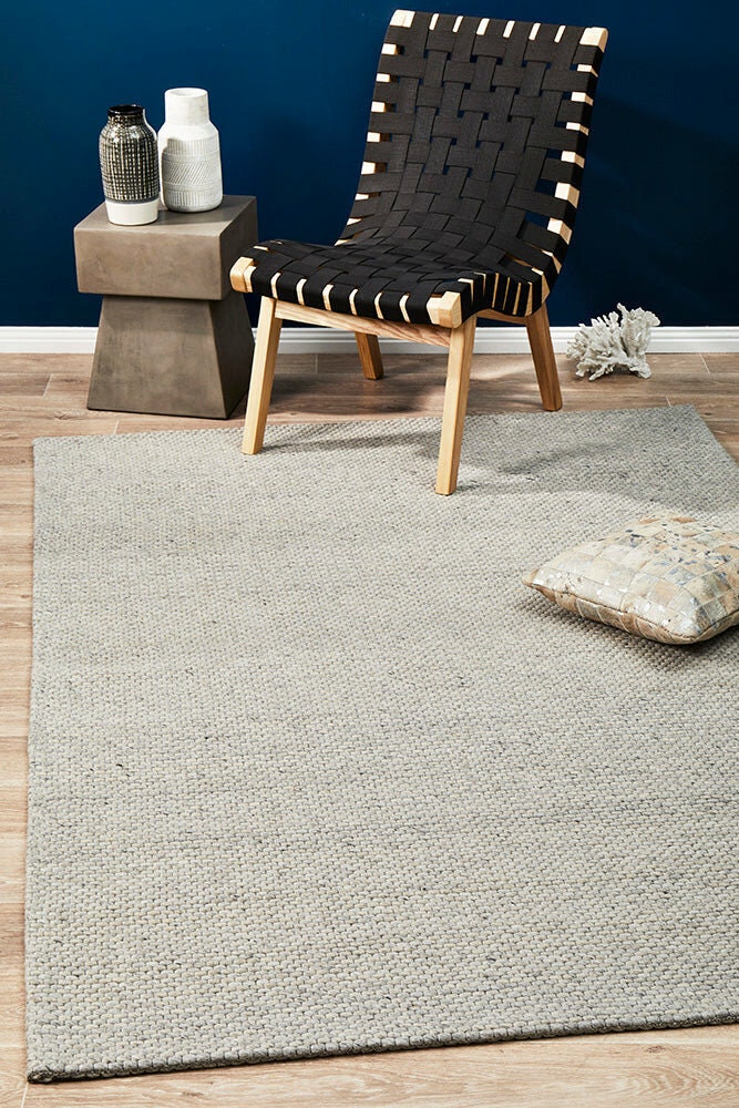Rug Culture Studio Large Rug 280x190cm - Grey Felted Wool, Hand Woven Flatweave - STUD320GRY280X190