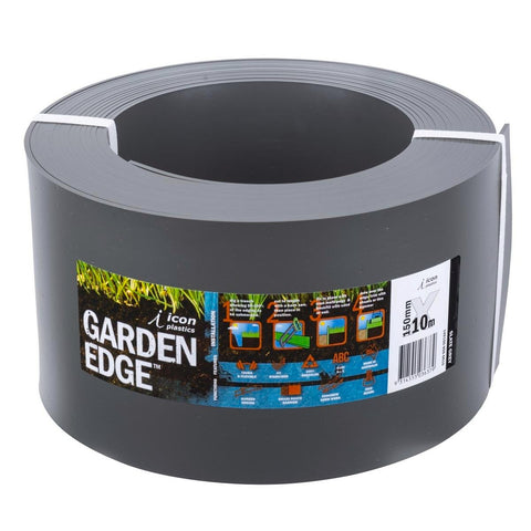 Icon Plastics Garden Edge 150mm x 10m Slate Grey - SuperSaverAU - view 1