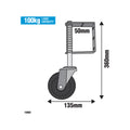 Easyroll 125mm Hard Rubber Swivel Gate Castor 100kg