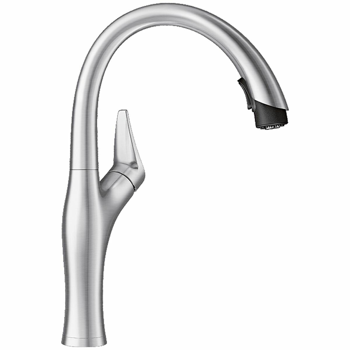 Blanco Artona High Arc Pull-Down Spray Mixer Tap - Dual Spray - Brushed Chrome - 6 Star WELS - ARTONASBR