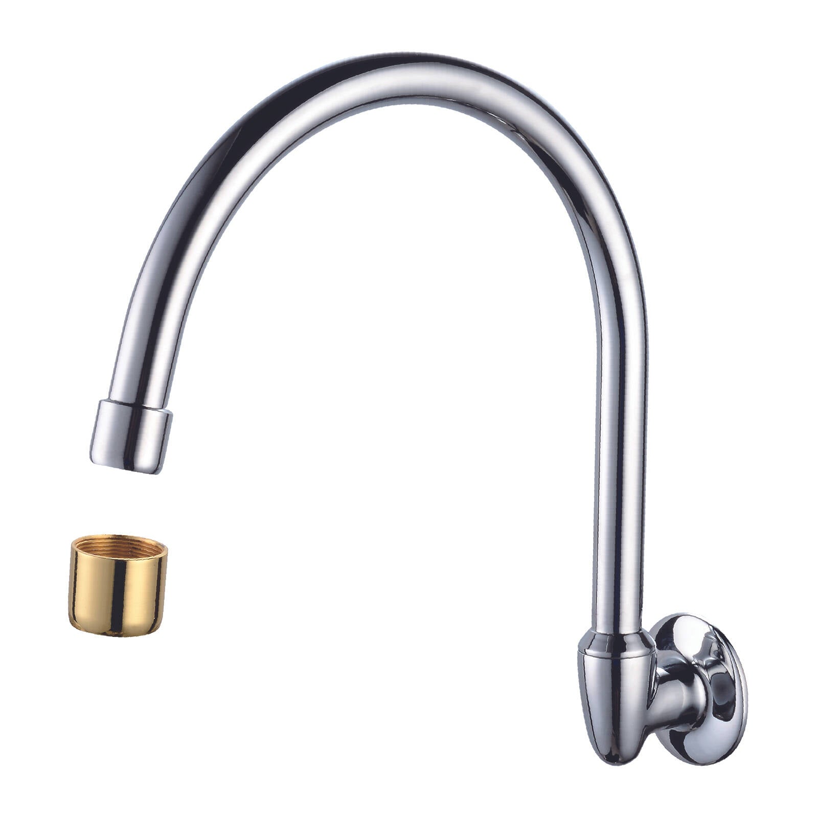 Shaw & Mason Large Chrome Swivel Wall Sink / Spa Spout - Brass, 9L/min WELS 3 Star