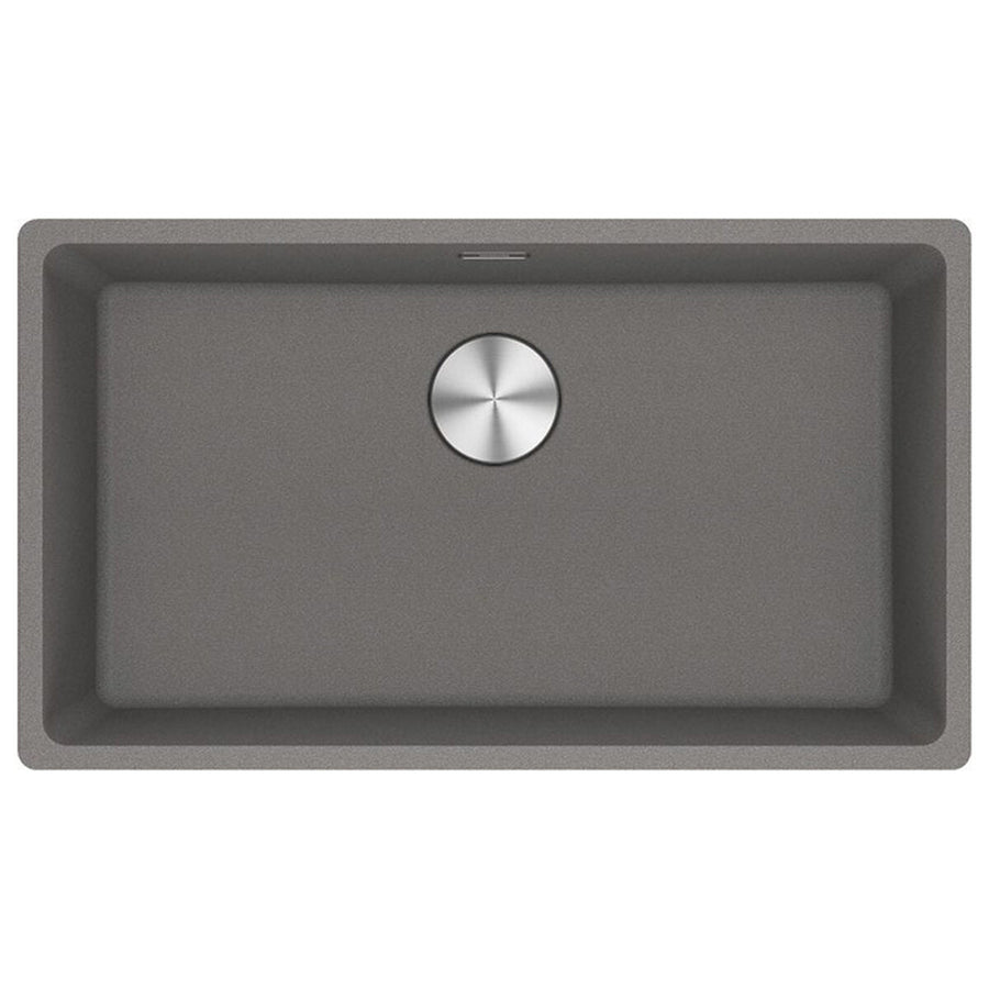 Franke 753mm Wide Single Bowl Undermount Sink - Stone Grey Granite - Hidden Overflow - MRG110-72SG-B