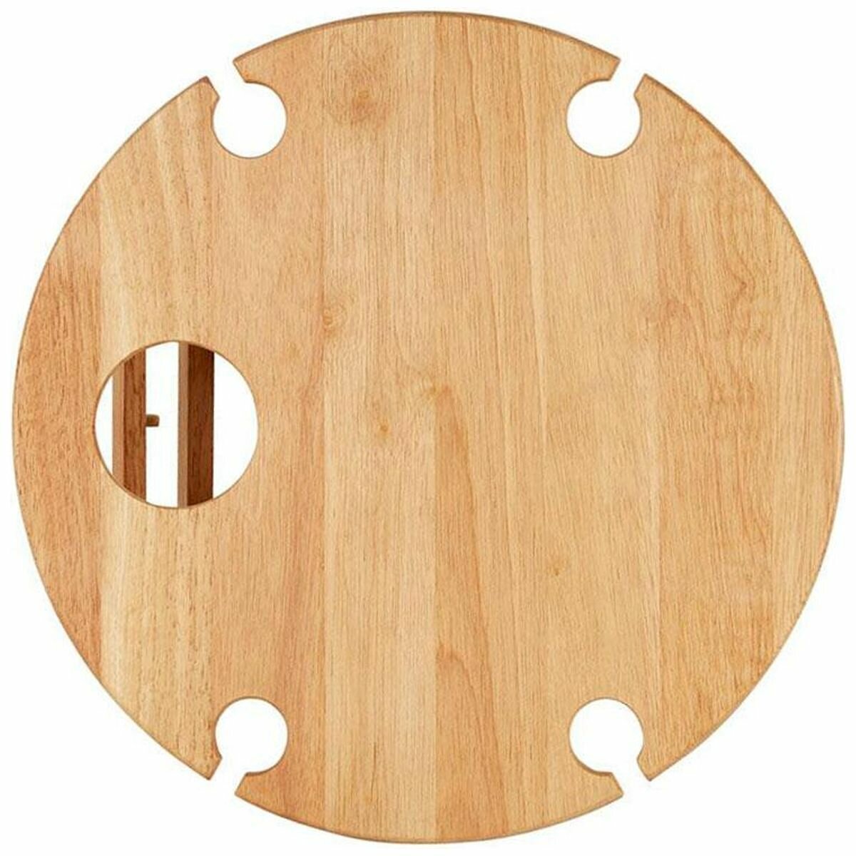 Stanley Rogers round travel picnic table - rubberwood, 500mm by 500mm footprint, low height - 50811
