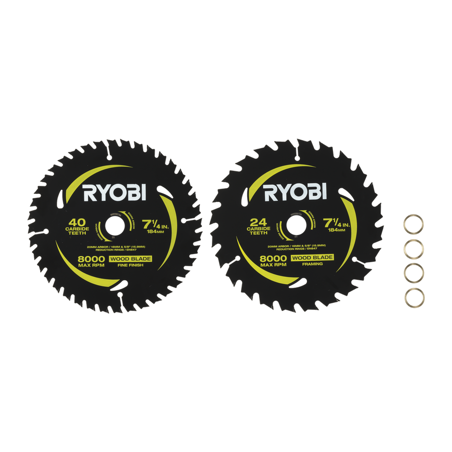 Ryobi Circular Saw Blade 2 Pack - 184mm 24T & 40T - Anti-Stick Coating - SuperSaverAU - view 1