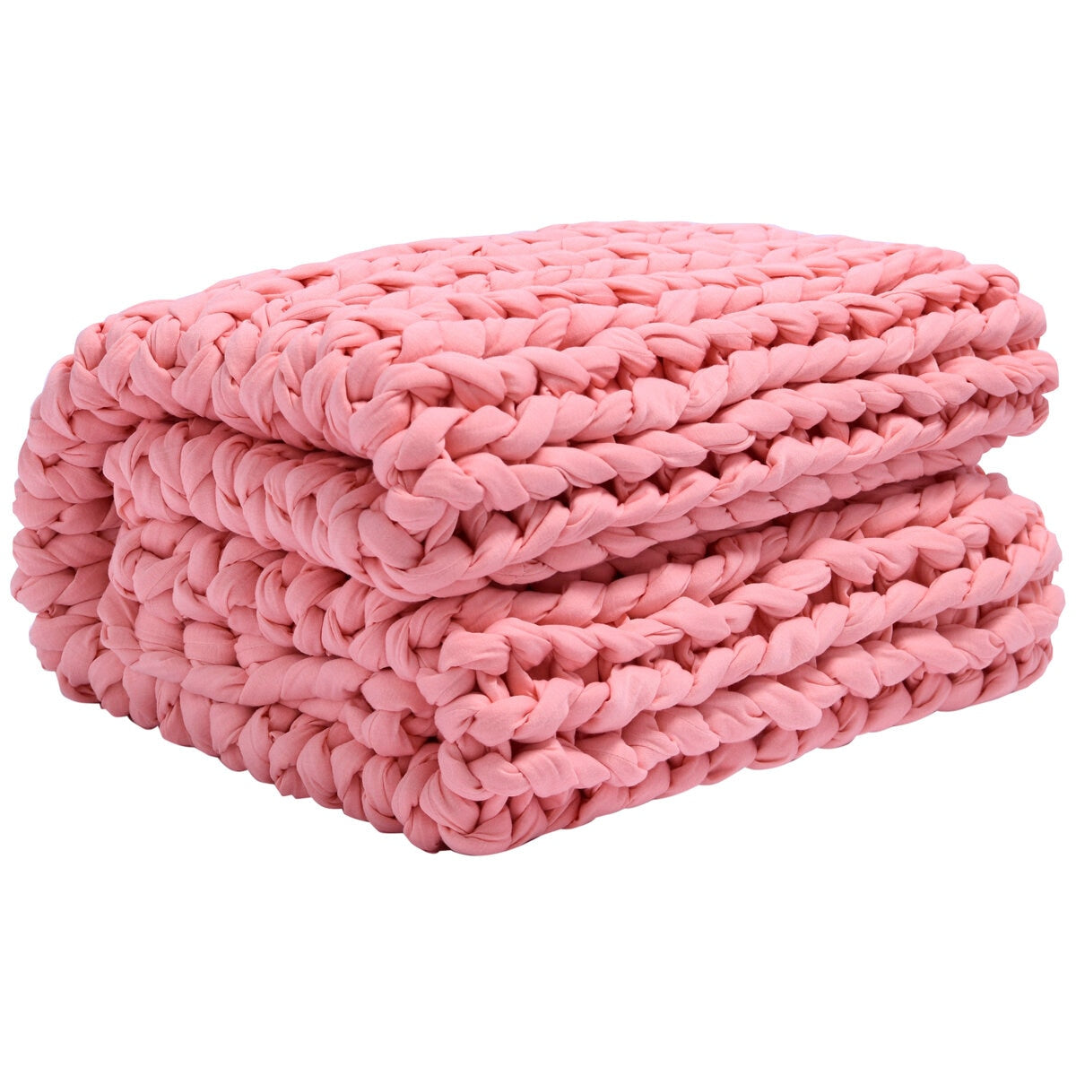 Onkaparinga Knitted Weighted Blanket 6kg - Peach, Glass Beads, Relaxation - SuperSaverAU - view 3