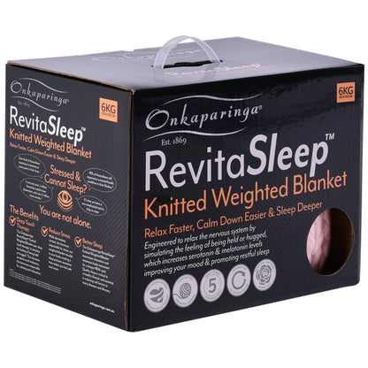 Onkaparinga Knitted Weighted Blanket 6kg - Peach, Glass Beads, Relaxation