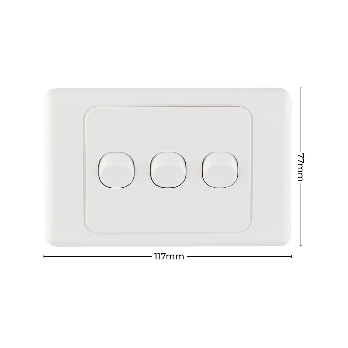 Deta White Triple Switch - 3 Gang - Polycarbonate - Standard Design - SuperSaverAU - view 4