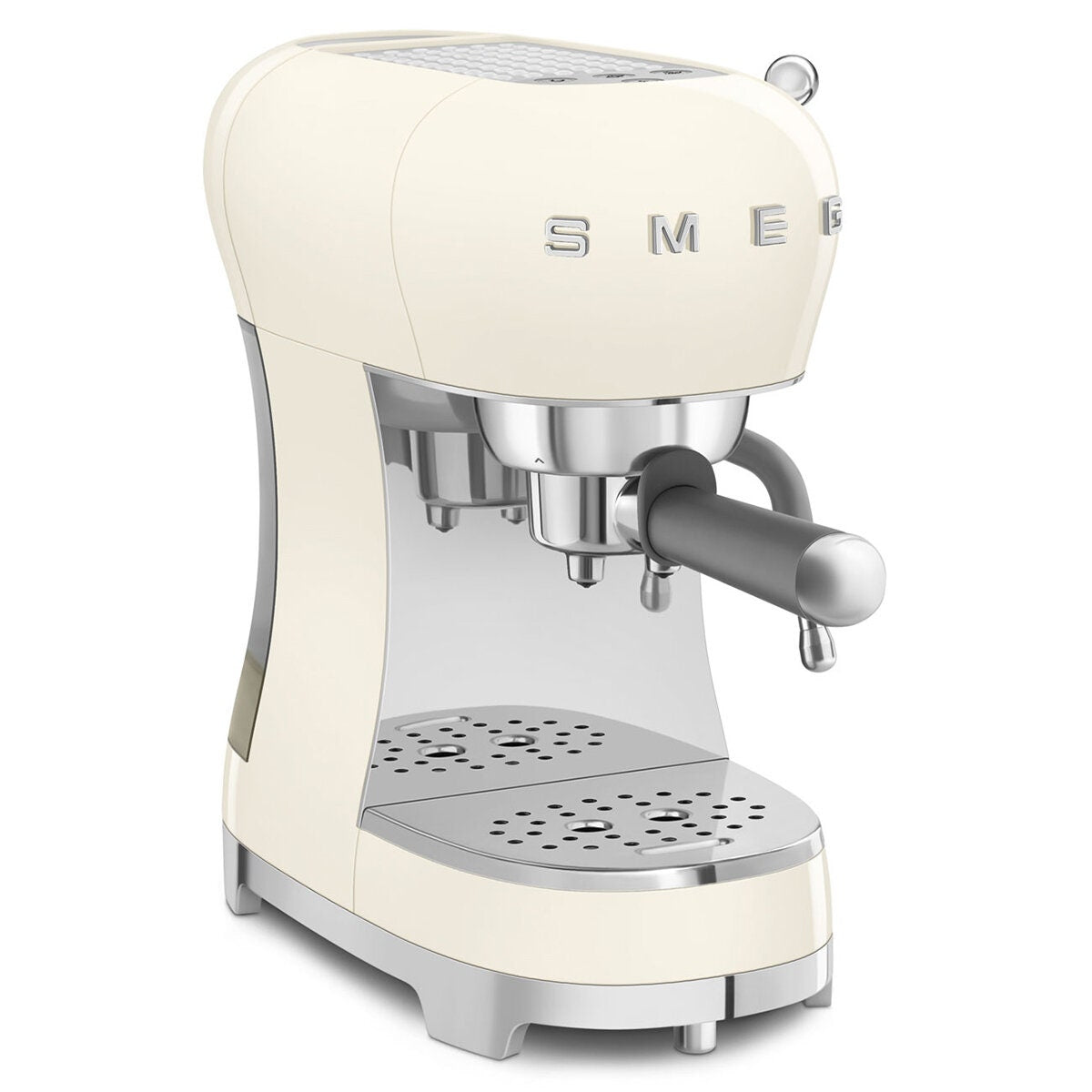 Smeg 50s Style Espresso Coffee Machine - 15 Bar, ThermoBlock, Steam Wand, Cream - ECF02CRAU