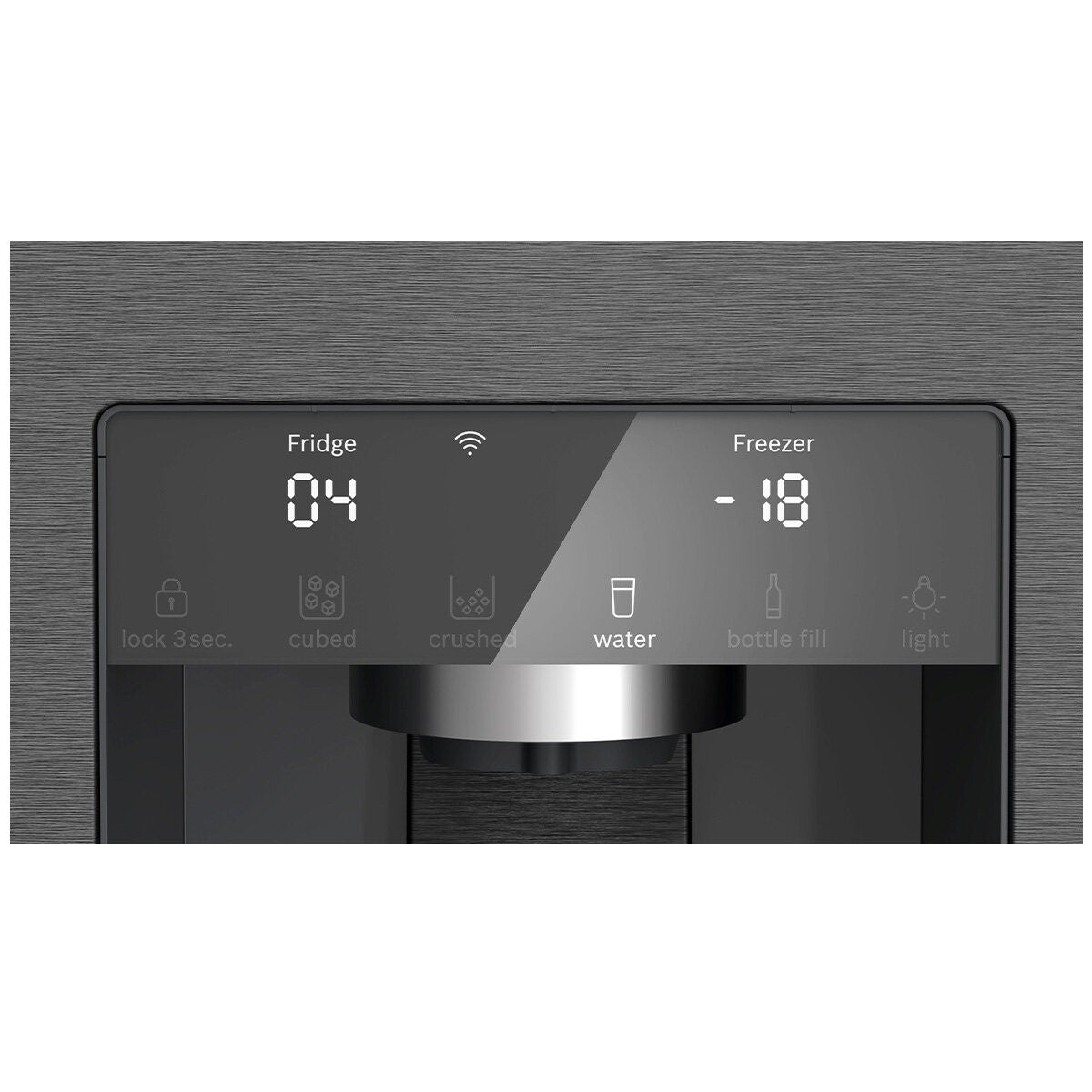 Bosch Series 6 574L French Door Fridge - Plumbed Ice and Water, Brushed Black Steel - KFD96AXEAA