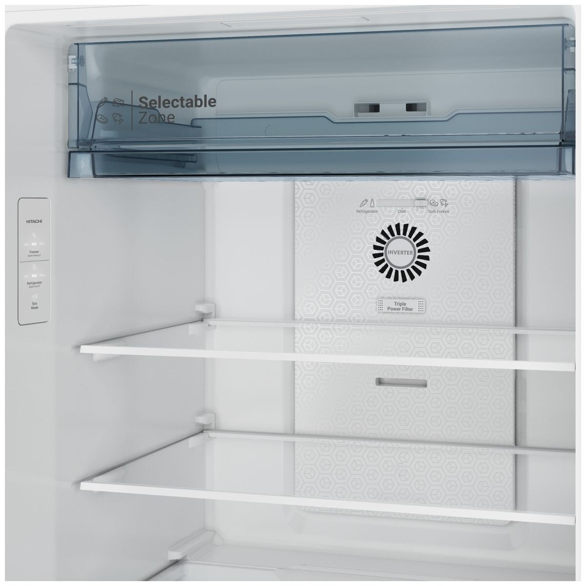 Hitachi 344L Top Mount Fridge - Elegant Inox Silver - Dual Sense Surround Cooling - 4.5 Star - HRTN6379SXAU