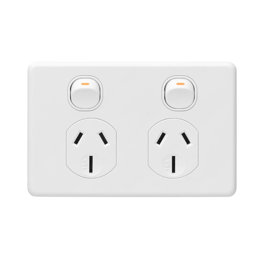 DETA 15Amp X6 Double Power Point - 2 Outlets - Polycarbonate - Durable - SuperSaverAU - view 1