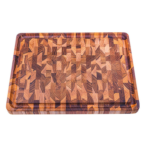 Tramontina Churrasco FSC Teak Wood Cube End Grain BBQ Board - 2.5kg - Natural Finish - 13422351