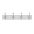 Mode Perma White Hat and Coat Rack 4 Brushed Nickel Hooks