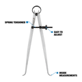 Empire 200mm Inside Spring Calipers - Carbon Steel, Lockable for Internal Measuring