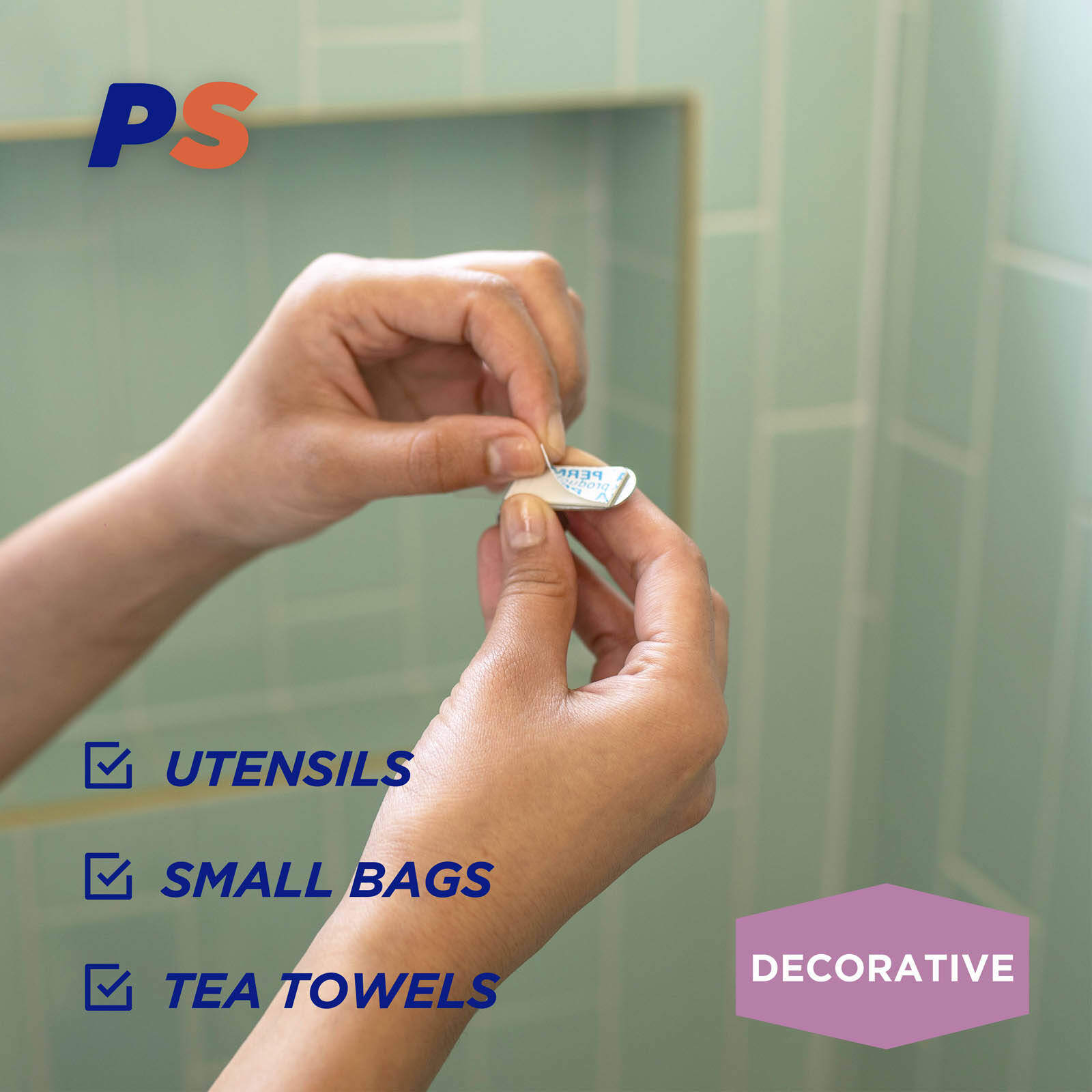 Permastik Small Stainless Steel Metal Hooks - 6 Pack