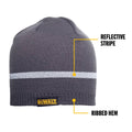 Dewalt Black Reflective Beanie - 100% Acrylic - One Size Fits Most - Warmth & Visibility - SuperSaverAU - view 3