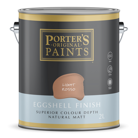 Porter S Paints 2L Broadwall Paint Light Rosso Eggshell Finish - Durable, Washable - SuperSaverAU - view 1