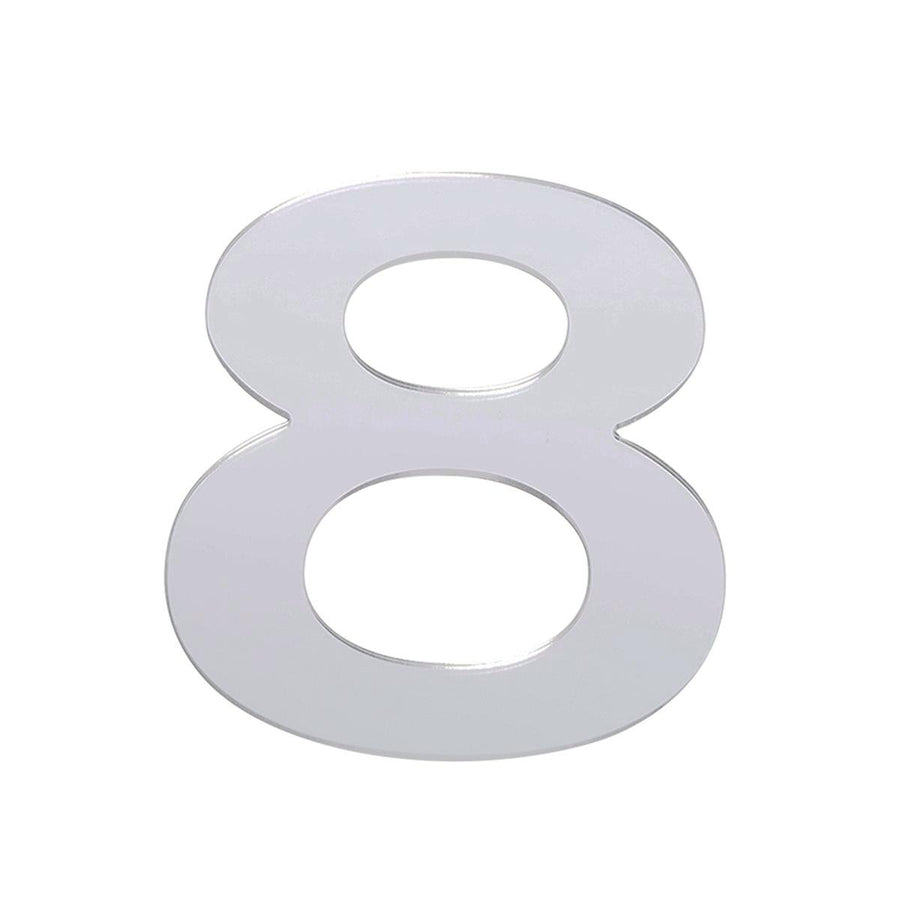 Sandleford 25mm Silver Self Adhesive House Number 8 - Durable Weather Resistant Numeral - SuperSaverAU - view 1