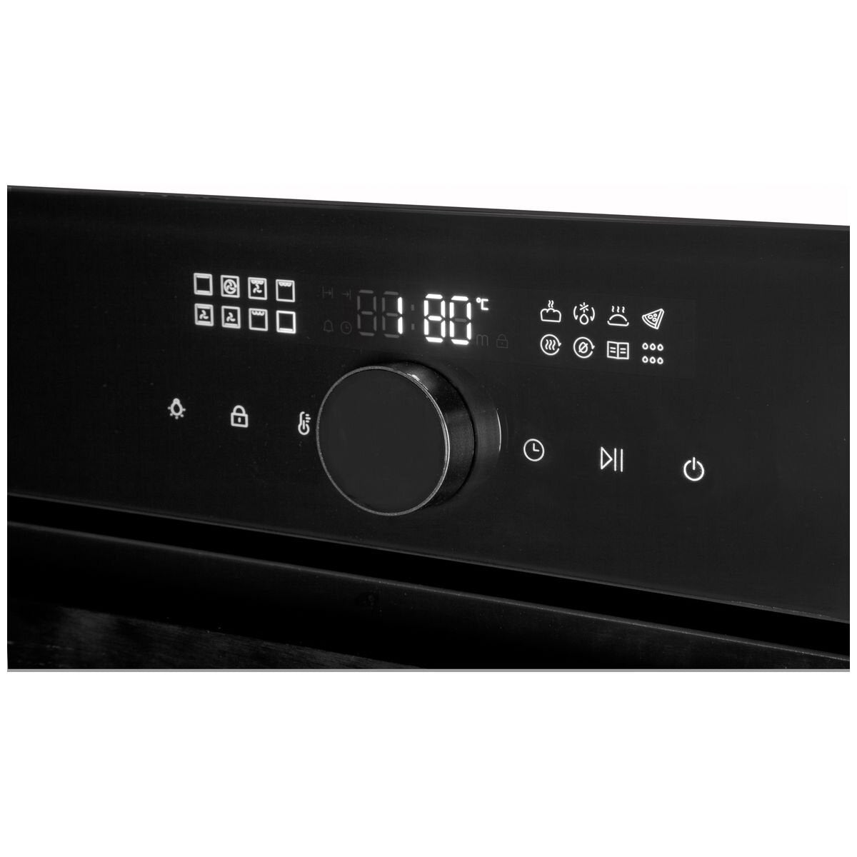 Artusi 60cm Electric Built-In Air Fry Oven - 76L, Black Glass, 12 Functions, Triple Glazed - CAO611B