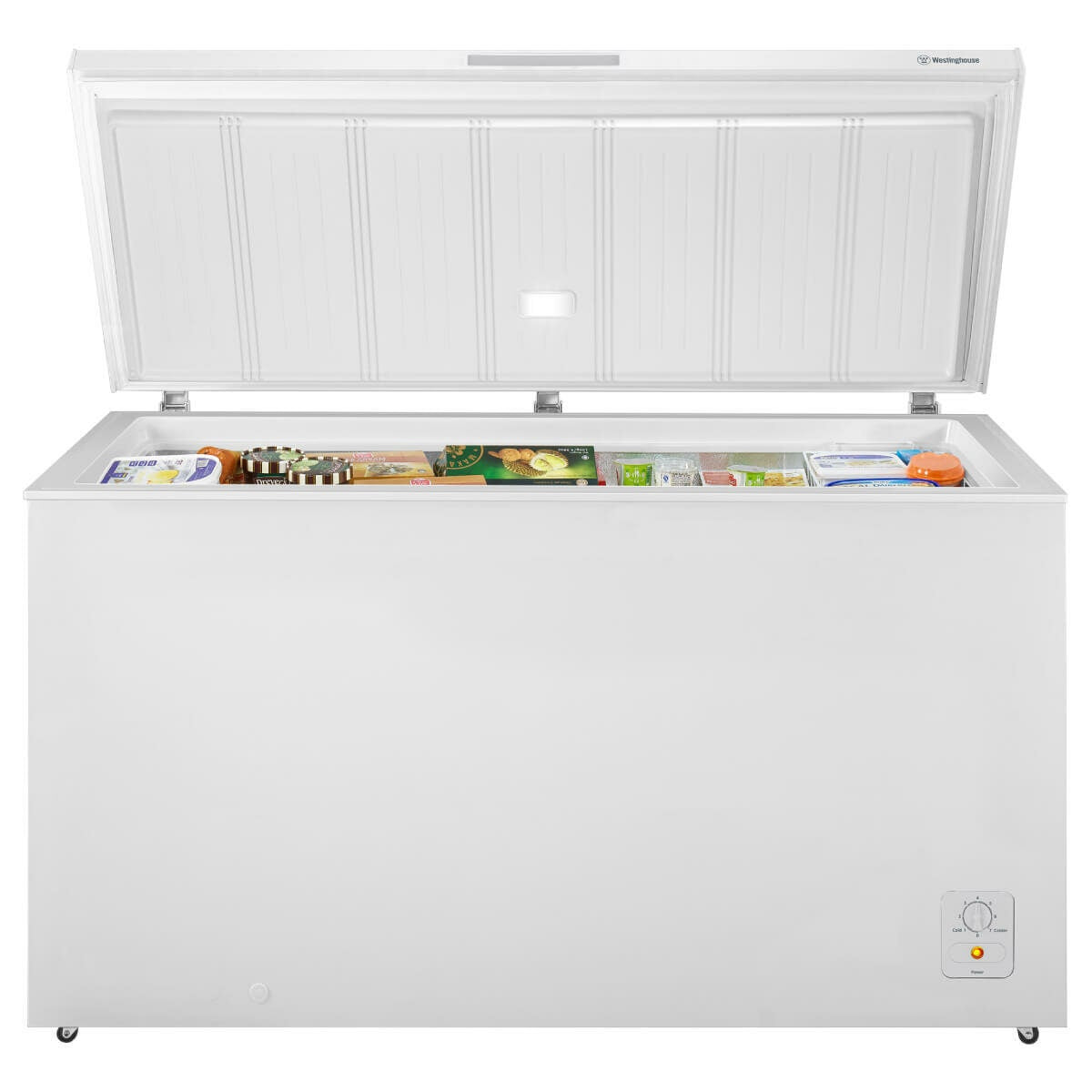 Westinghouse 500L Chest Freezer - White, LED Light, Quick Freeze, Spring-Loaded Lid, 3 Star - WCM5000WE