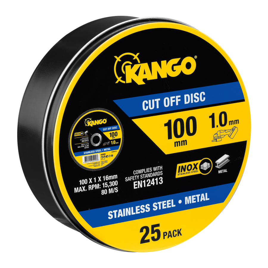 Kango Metal Cut Off Discs - Pack of 25 - 100mm - Inox-Free - Durable - SuperSaverAU - view 1