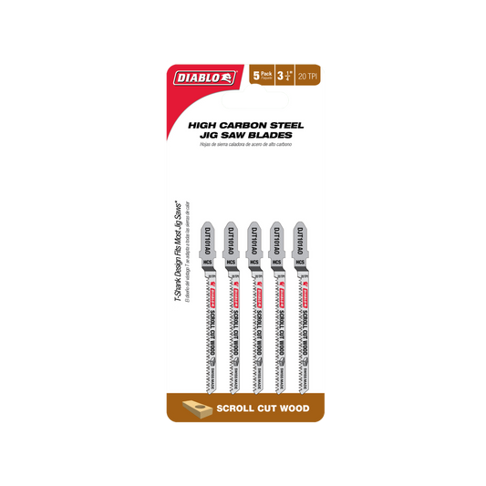 Diablo 83mm High Carbon Steel Jig Saw Blade 5 Pack - Precision Cutting