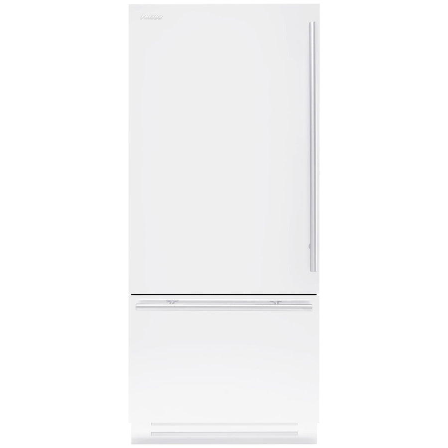 Fhiaba 427L Classic Upright Fridge - Pearl White, Left Hinge, TriMode Drawer, Ice Maker - KS8990TST3IAM1DH