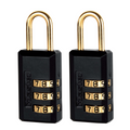 Master Lock 20mm Black Luggage Combination Padlock, 2 Pack, Resettable