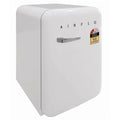 Airflo 130L retro bar fridge - White finish, reversible door, vegetable crisper - AFF130XW