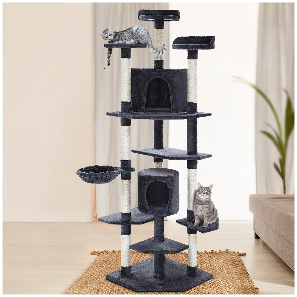 i.Pet Cat Tree Cat Scratching Post 203cm Grey - SuperSaverAU - view 2